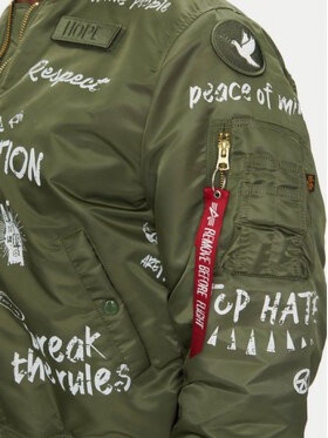 Alpha Industries Kurtka bomber MA-1 Peace 156136 Zielony Regular Fit
