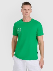 4F T-shirt regular z nadrukiem męski - zielony XXL
