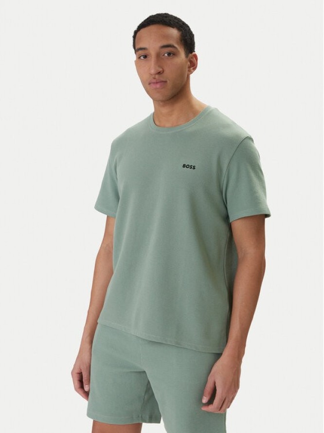BOSS T-Shirt Waffle 50535891 Zielony Regular Fit