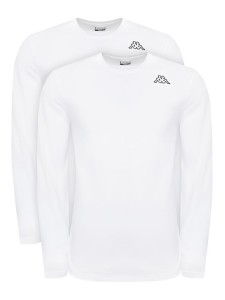 Kappa Komplet longsleeve Logo Saro 37216LW Biały Regular Fit