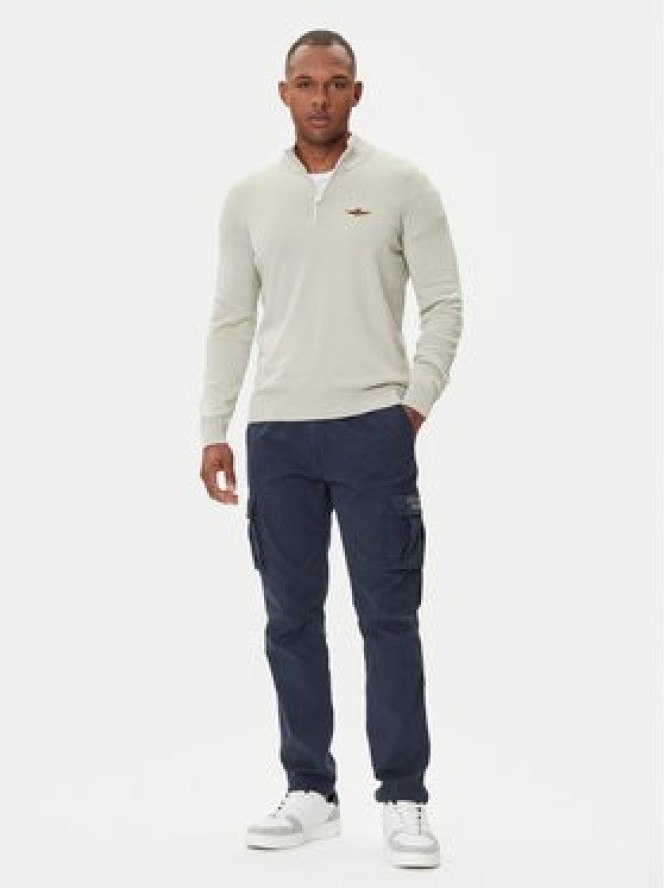 Aeronautica Militare Sweter 252MA1578UL00506 Beżowy Regular Fit