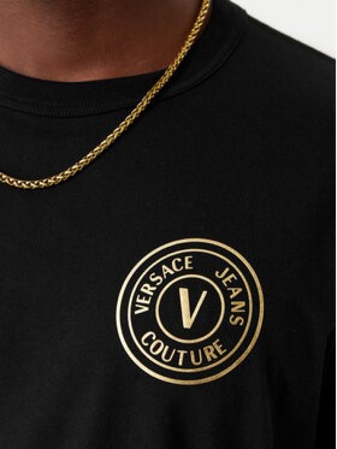 Versace Jeans Couture T-Shirt 80GAHT04 CJ00T Czarny Regular Fit