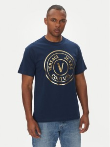 Versace Jeans Couture T-Shirt 78GAHT01 Granatowy Regular Fit