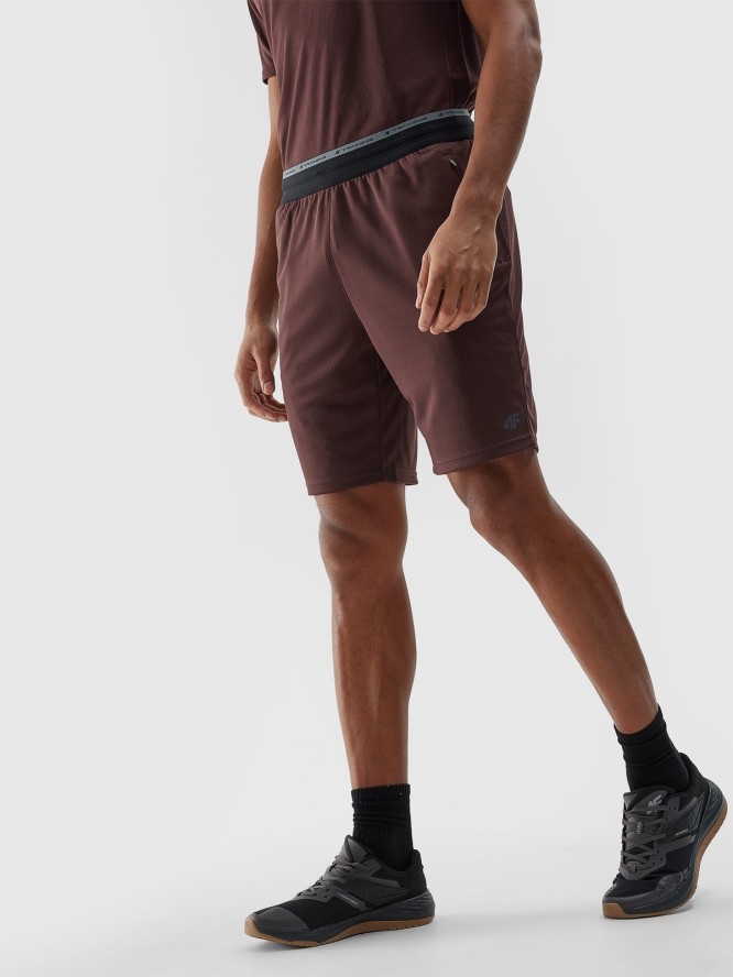 4F Spodenki treningowe szybkoschnące męskie - brązowe XL