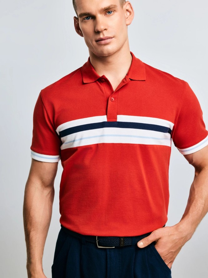 Koszulka męska polo czerwona Poloer 704