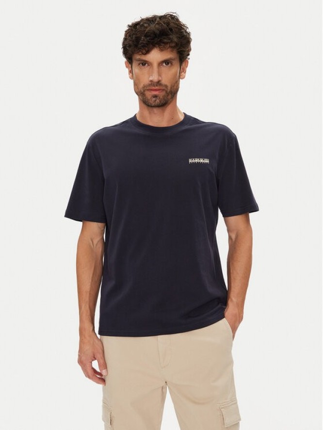Napapijri T-Shirt Smallbox NP0A88TR Granatowy Regular Fit