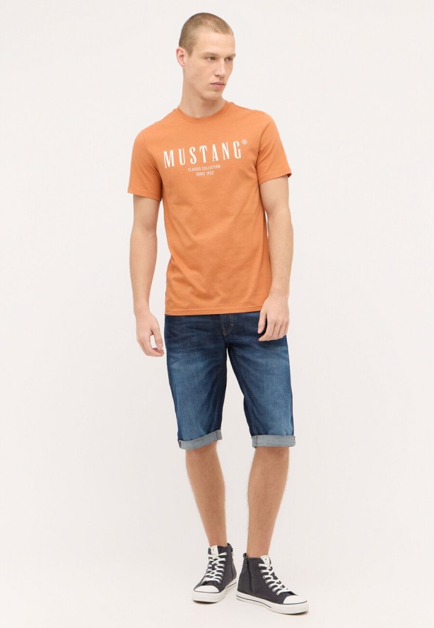 MĘSKA KOSZULKA MUSTANG AustinT-shirt LOGO Raw Sienna 1015054 7088