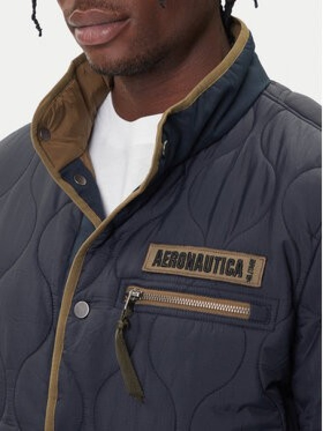 Aeronautica Militare Kurtka przejściowa 252AB3009UCT04211 Granatowy Regular Fit