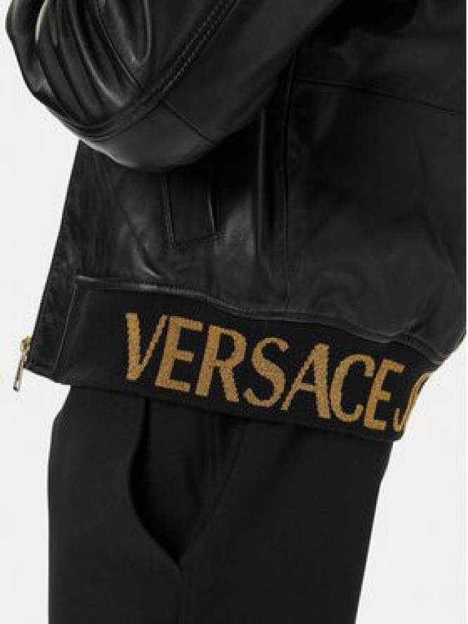Versace Jeans Couture Kurtka skórzana 79GAVP06 CPPS3 Czarny Regular Fit