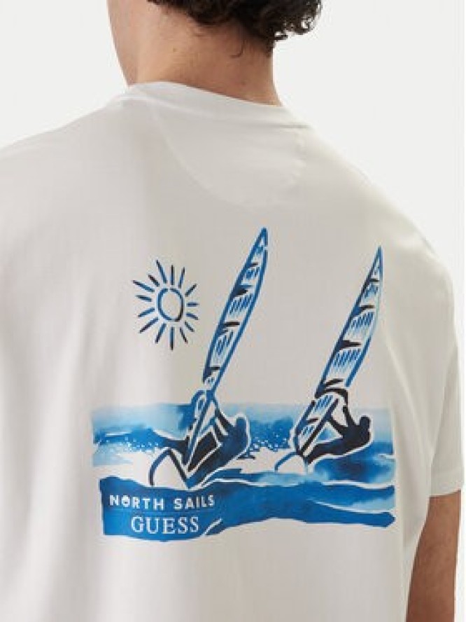 Guess T-Shirt GUESS x NORTH SAILS M6GI46 K3495 Biały Regular Fit