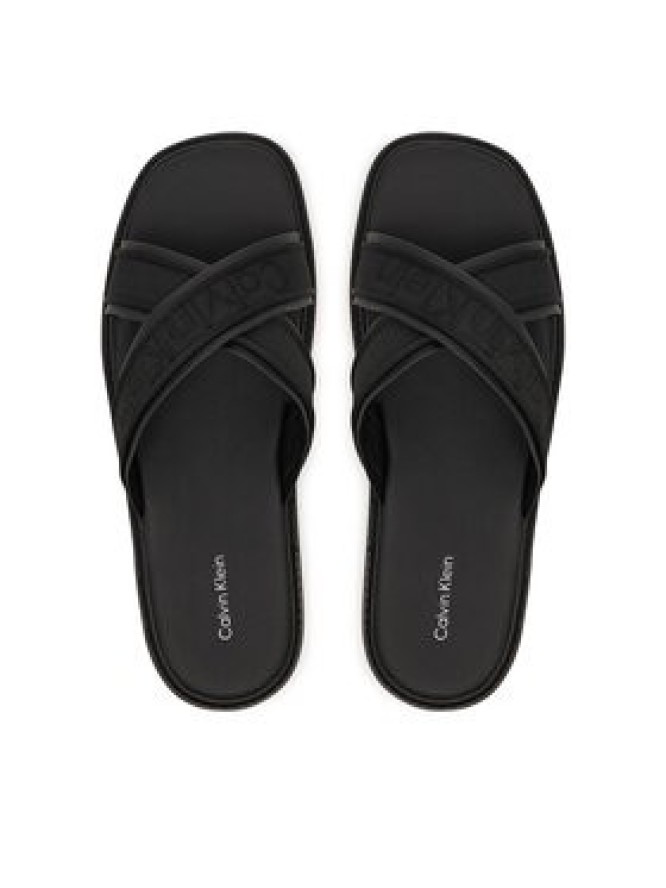 Calvin Klein Klapki Sq Molded Sandal Xcross Wb HM0HM02101 Czarny