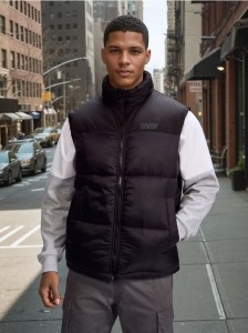 Pikowana kamizelka puffer - czarny