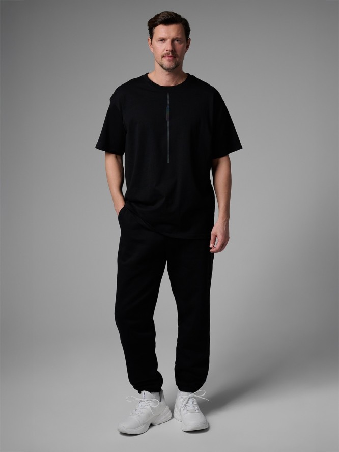 4F T-shirt loose z nadrukiem męski 4F x Robert Lewandowski - czarny M