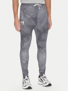 Under Armour Spodnie dresowe Rival Terry Printed 1390143 Szary Regular Fit