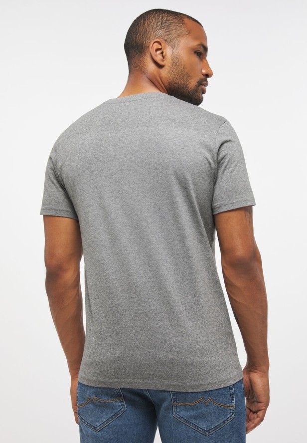 MUSTANG STYLE ALEX C LOGO TEE MĘSKI T-SHIRT KOSZULKA NADRUK MID GREY MELANGE 1013223 4140