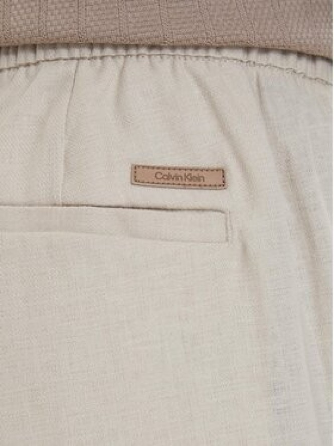 Calvin Klein Spodnie materiałowe LV04LF619G Beżowy jasny Straight Fit