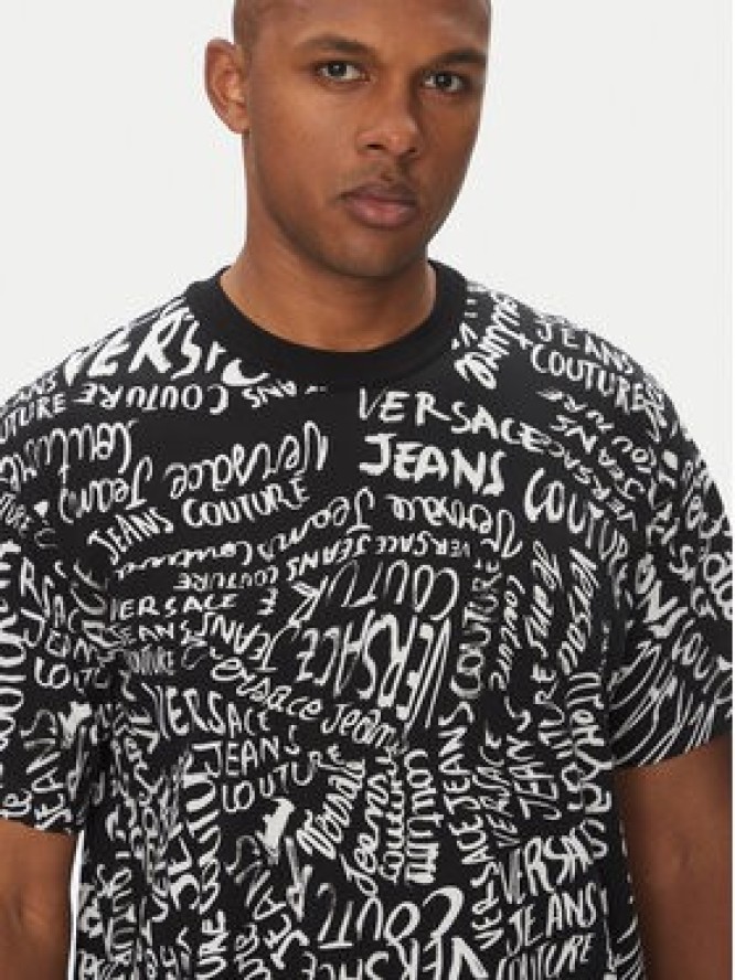 Versace Jeans Couture T-Shirt 78GAH6R0 Czarny Regular Fit