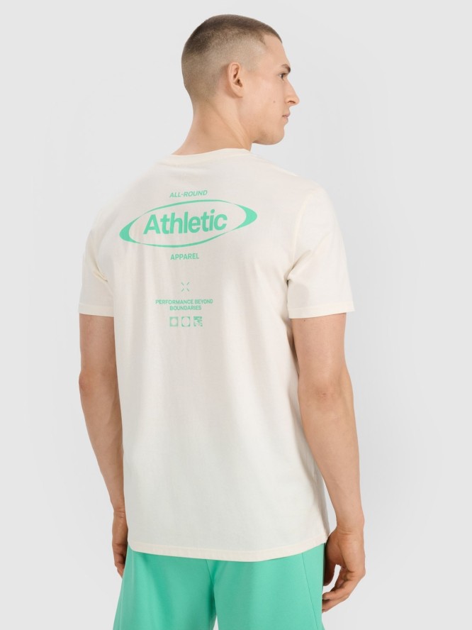 4F T-shirt regular z nadrukiem męski - biały XL