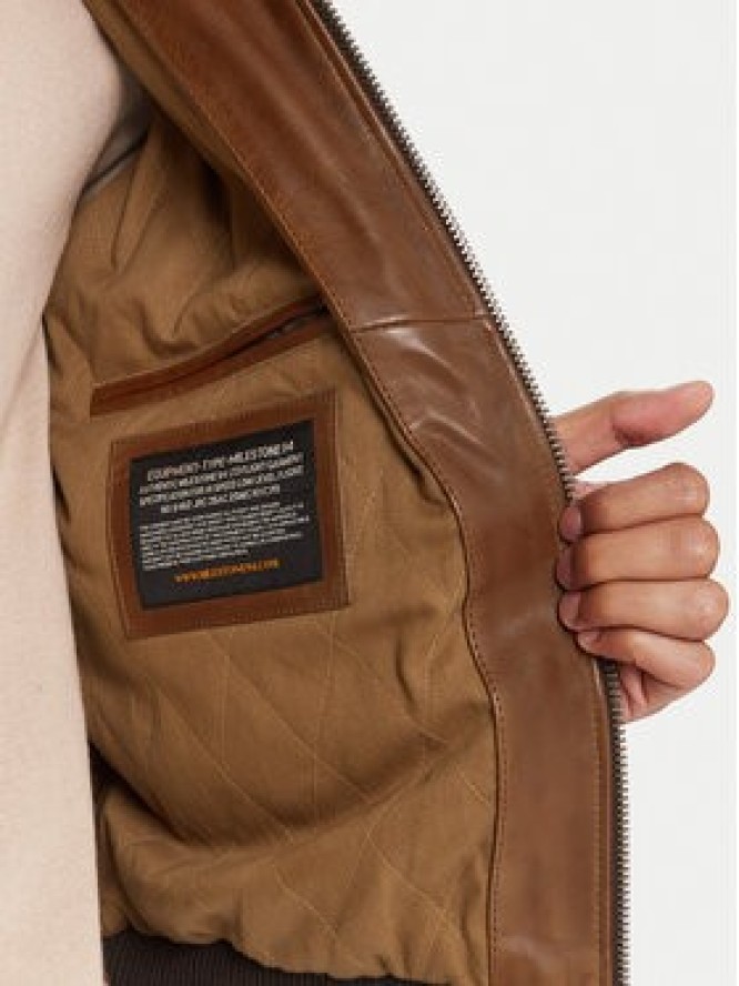 Milestone Kurtka skórzana MSMatti 531070 60400 Brązowy Regular Fit