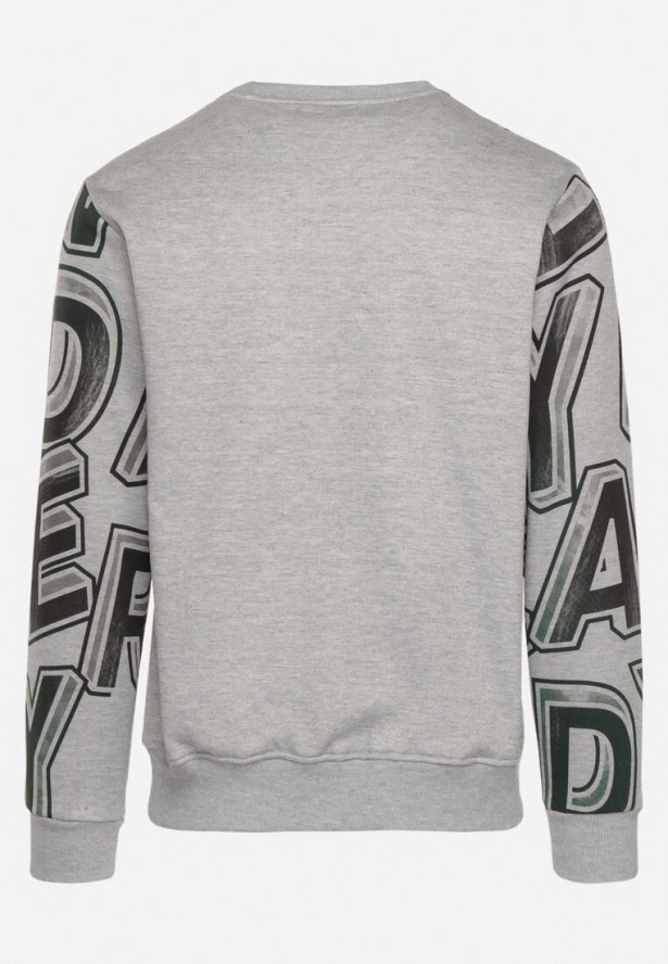 Szara Bluza z Polarem i Bawełną Zakończona Ściągaczami Yolaria