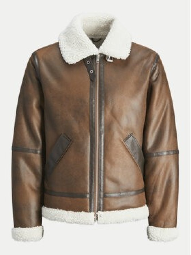 Jack & Jones Kurtka z imitacji skóry Cole Aviator 12261819 Brązowy Regular Fit
