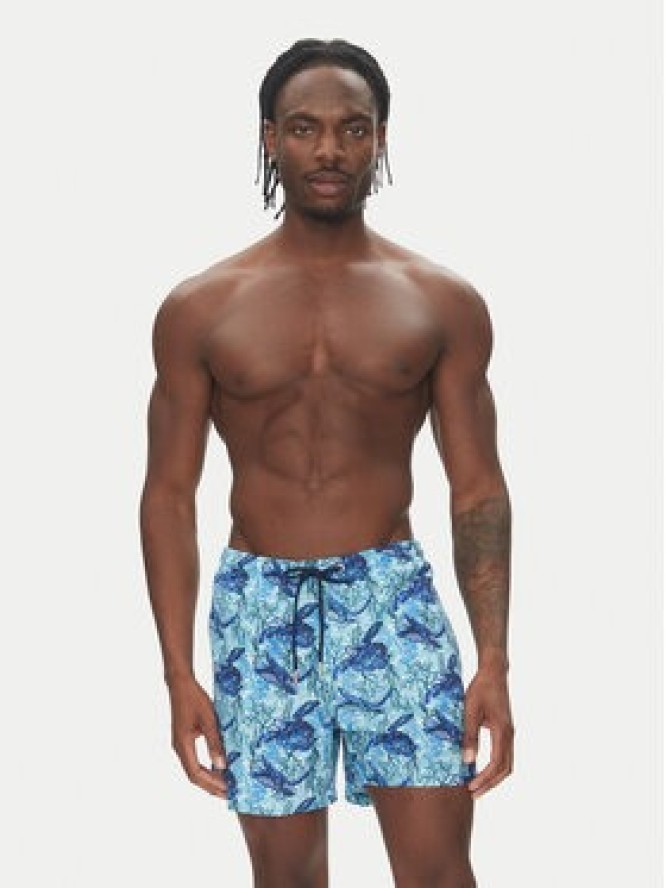 HOM Szorty kąpielowe Tartane 402916 Niebieski Regular Fit