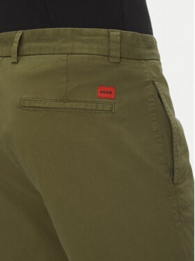 HUGO Chinosy 50530886 Zielony Slim Fit
