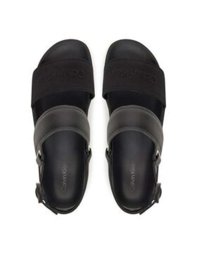 Calvin Klein Sandały Back Strap W/ Buckle Logo HM0HM01742 Czarny