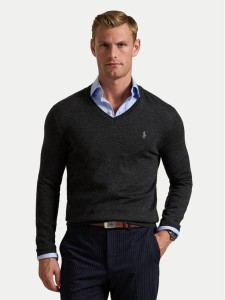 Polo Ralph Lauren Sweter 710946142003 Szary Slim Fit