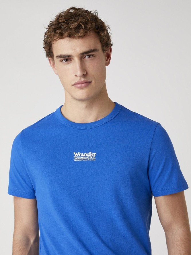 MĘSKI T-SHIRT WRANGLER SS SEAS LOGO TEE WRANGLER BLUE W7AKGFX05 112131347