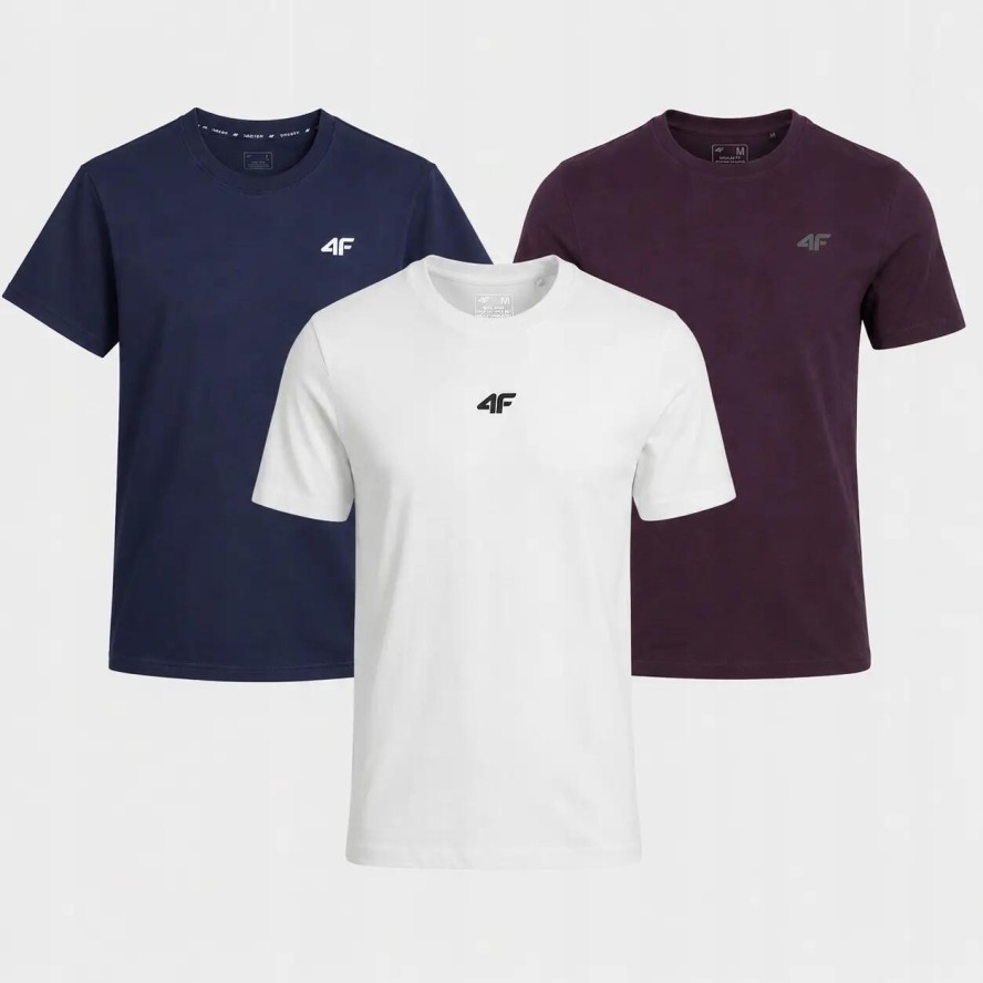 KOMPLET KOSZULEK MĘSKICH 4F ZESTAW T-SHIRT 3PAK