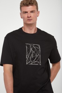 T-shirt męski z haftem ARMANI EXCHANGE