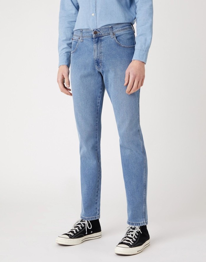 SPODNIE MĘSKIE WRANGLER TEXAS TAPER BLUE STONES W12TKP34F 112126548