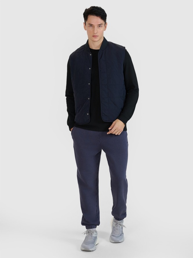 4F Bezrękawnik ze stójką męski - czarny S