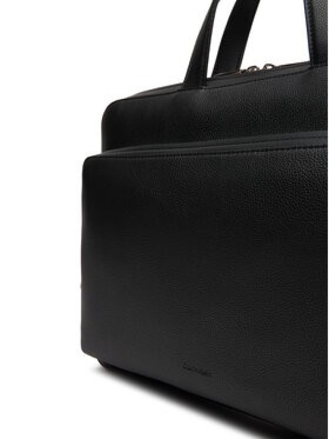 Calvin Klein Torba na laptopa Micro Pebble Slim Briefcase 36 LV04D3012G Czarny