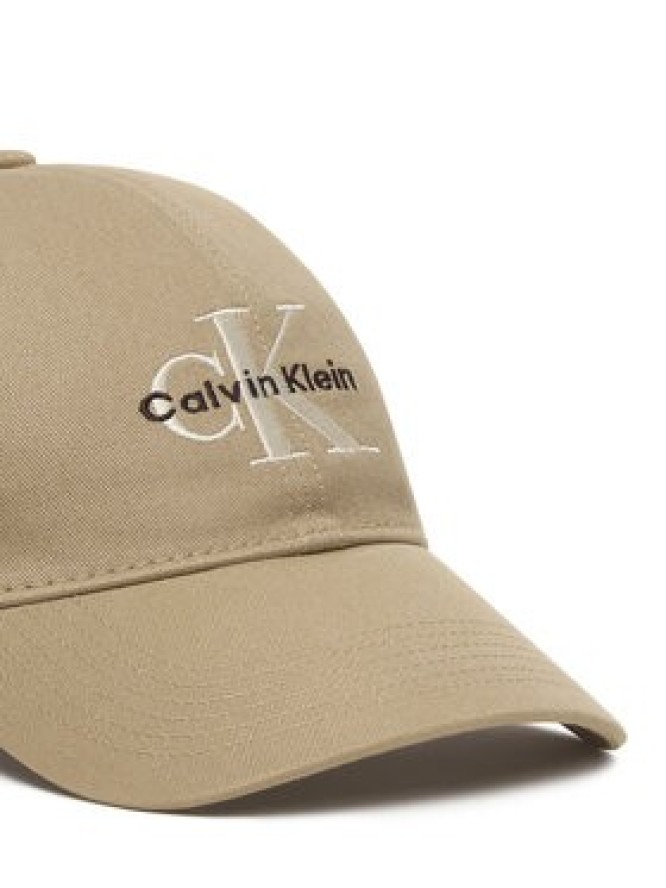 Calvin Klein Czapka z daszkiem Monologo Embroidery Baseball Cap LV04G5004G Beżowy