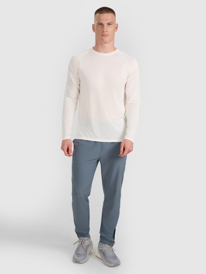 4F Longsleeve do biegania szybkoschnący męski - biały M