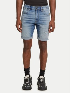G-Star Raw Szorty jeansowe 3301 D10481-D760 Niebieski Slim Fit