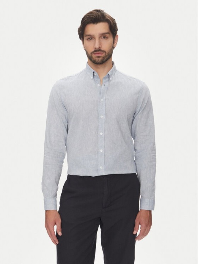 Lindbergh Koszula 30-203344B Błękitny Relaxed Fit