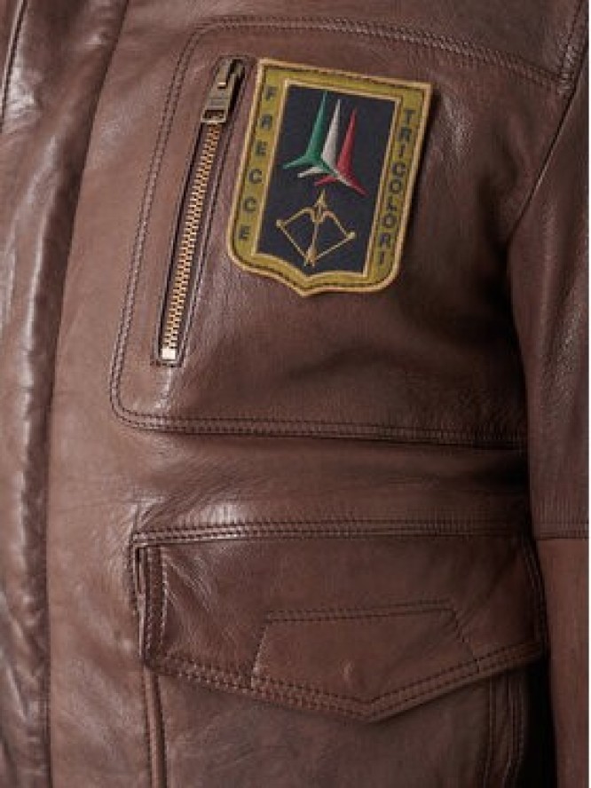 Aeronautica Militare Kurtka skórzana 252PN0846U100839 Brązowy Regular Fit