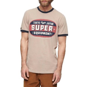 T-shirt Superdry z kontrastowym kołnierzem i rękawami