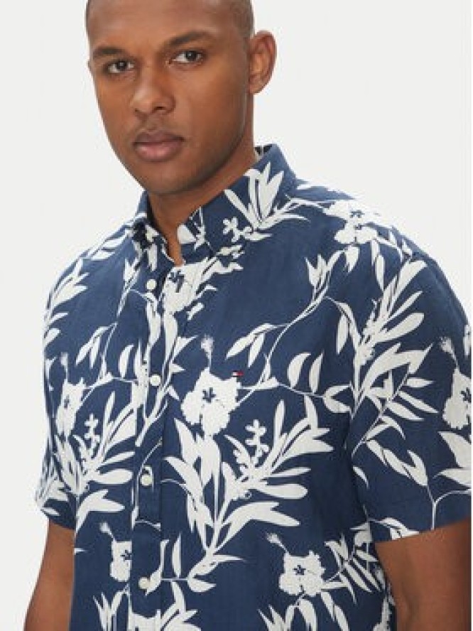 Tommy Hilfiger Koszula Tropical MW0MW38586 Granatowy Regular Fit