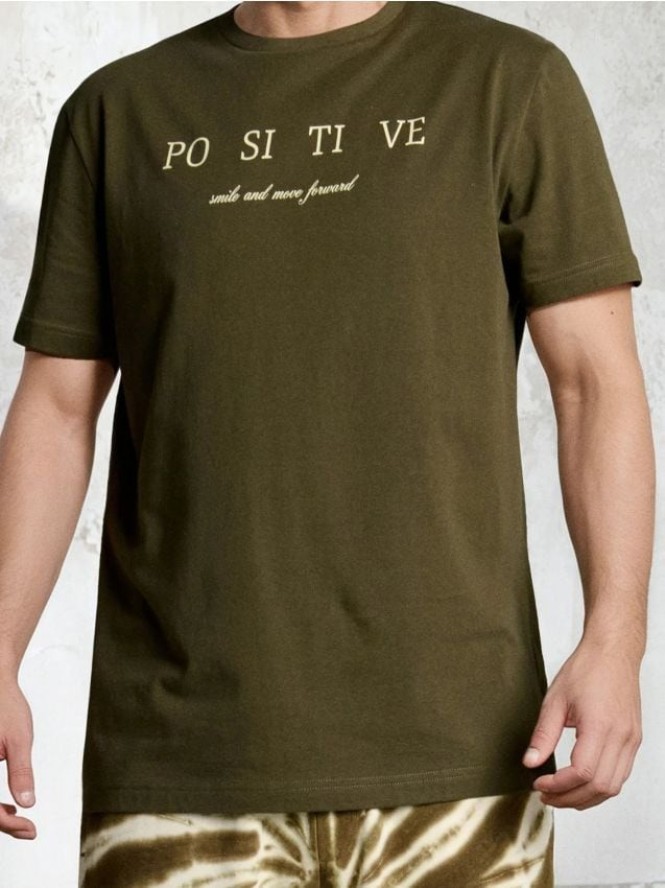 Bawełniana koszulka z napisem - zielony