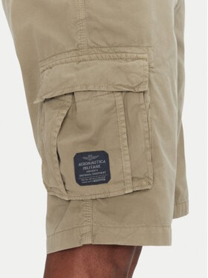 Aeronautica Militare Szorty materiałowe 251BE066CT1122 Khaki Regular Fit