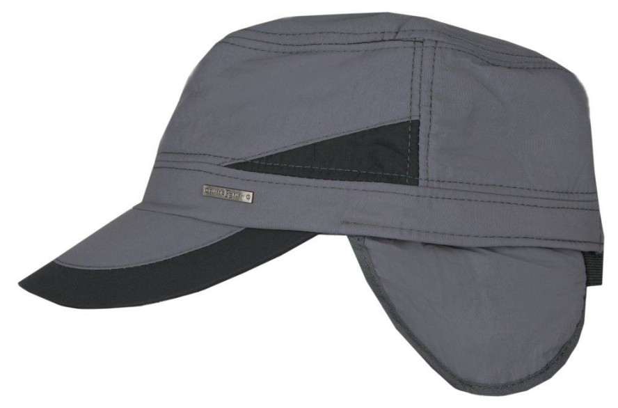 Czapka Szara Patrolówka, z Polarem, Jesienno-Zimowa, z Nausznikami i Regulacją -JAREK