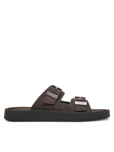 Calvin Klein Klapki Ergon Double Bar Sandal Su HM0HM02094 Brązowy