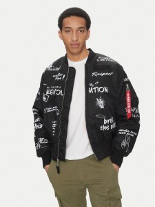 Alpha Industries Kurtka bomber MA-1 Peace 156136 Czarny Regular Fit
