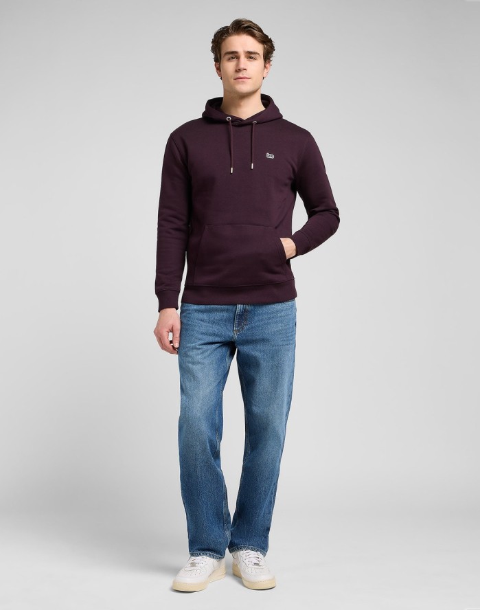 MESKA BLUZA LEE PLAIN HOODIE DEEP WINE 112371837