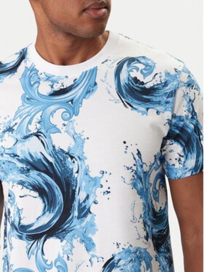 Versace Jeans Couture T-Shirt 80GAH6S0 JS543 Niebieski Regular Fit