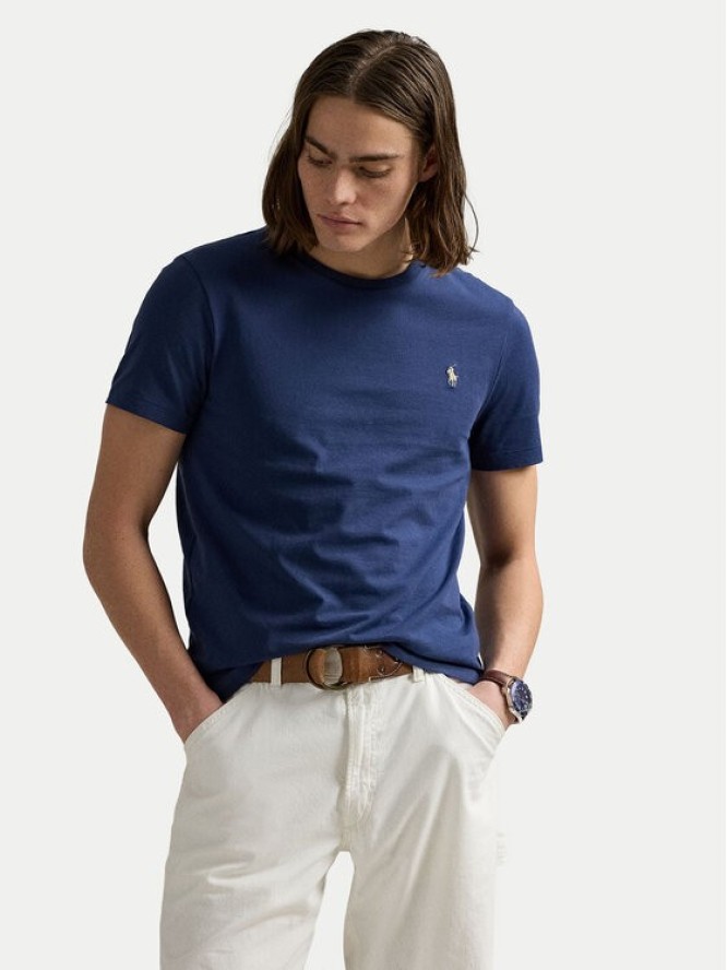 Polo Ralph Lauren T-Shirt 710671438426 Granatowy Custom Slim Fit
